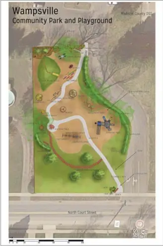  ??  ?? This rendering provided by Madison County shows a proposed community park and playground in Wampsville, N.Y.