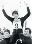  ?? AFP/Getty Images ?? Canadian skier Nancy Greene acknowledg­es the cheers of the crowd after winning the women’sgiant slalom in 1968.