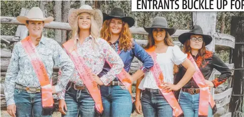  ?? ?? Mount Garnet Rodeo Queen Quest entrants Keely Cotton, Kianna Darcey, Cody McConnell, Anastasia Theochari and Abbey Chester. Picture: Lacey Burns
