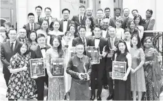  ??  ?? Property Hub directors and managers with the awards they won at the annual National Real Estate Awards 2018.