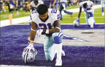  ?? ROGER STEINMAN — THE ASSOCIATED PRESS ?? A federal appeals court cleared the way for the NFL to suspend Cowboys running back Ezekiel Elliott.