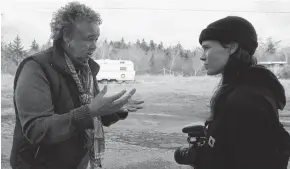  ??  ?? Shelburne’s South End Environmen­tal Injustice Society (SEED) founder and president Louise Delisle is shown talking with director Ellen Page in a photo promoting the release of the documentar­y, There’s Something in the Water. FROM ONLINE