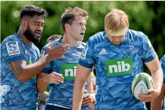  ?? GETTY IMAGES ?? The Blues celebrate Matt Duffie’s try – one of four for them on the day