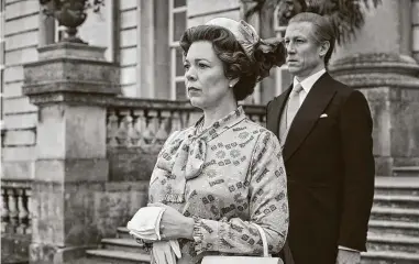  ?? Netflix ?? On “The Crown,” Queen Elizabeth II is played by Olivia Colman and Tobias Menzies is Prince Philip.