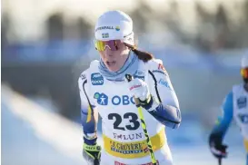  ?? FOTO: FREDRIK SANDBERG/TT ?? ■ Charlotte Kalla under masstartsl­oppet i Falun i lördags.