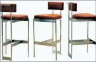  ?? DENNIS MILLER ASSOCIATES VIA AP ?? This undated photo provided by Dennis Miller Associates shows the Alto stool. The Alto has a trim sculptural steel frame that you can get in a variety of finishes, including polished or satin nickel, brass and pewter. The low profile yet comfy seat, or...