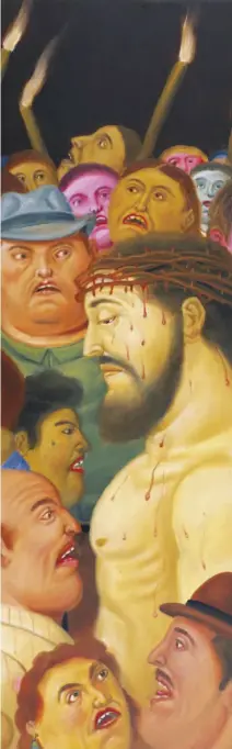  ?? FOTO ANSA ?? Sacro e profano Botero, “Cristo e la moltitudin­e”