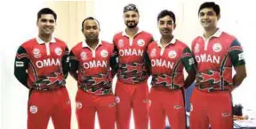  ??  ?? TO TRAIN AT MCC ACADEMY: Five of the six Oman cricketers who will attend high performanc­e training at the MCC Academy at Lord’s.