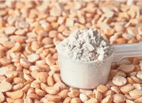  ?? DREAMSTIME/TNS ?? Pea protein has made its way inside a panoply of products.