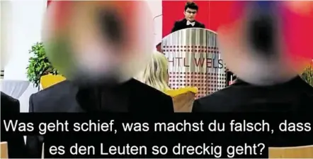  ?? BILD: SN/SCREENSHOT/YOU TUBE ?? Ein Video einer viel diskutiert­en Rede.