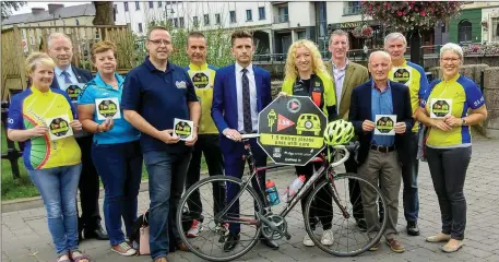  ??  ?? Promoters of the ‘Staying Alive at 5’ campaign, members of Innisfree Wheelers, Sligo Credit Union and Sligo County Council.