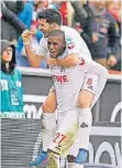  ?? FOTO: AP ?? Modeste feiert sein zweites Tor zum zwischenze­itlichen 3:0.