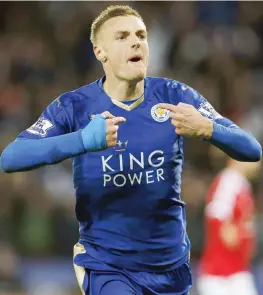  ?? REUTERS ?? Jamie Vardy, 28 anni, ha segnato ieri l’undicesimo gol consecutiv­o in Premier League