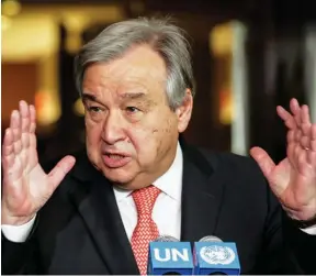  ?? AFP ?? Prevenção de conflitos e promoção dos Direitos Humanos são prioritári­as para António Guterres