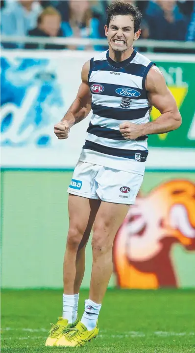  ?? Picture: GETTY IMAGES ?? GOAL-DEN SHOW: Geelong forward Daniel Menzel destroys St Kilda with five goals..