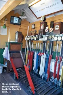  ?? SR ?? The re-creation of Midford signal box inside the Washford cabin.