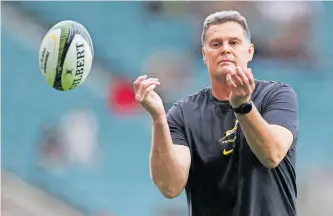  ?? AFP ?? AT the start of a new four-year cycle, there is a wonderful opportunit­y for Rassie Erasmus and his coaching team to turn the Springbok backline into a try-scoring machine. |