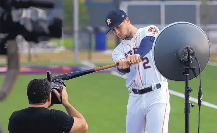  ?? DAVID J. PHILLIP/ASSOCIATED PRESS ?? Houston Astros third baseman Alex Bregman poses for a photograph­er during photo day at spring training. The Albuquerqu­e native had a rocky start to his major league career, but says that gives him the confidence for the future.