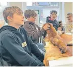  ?? FOTO: ROLLENDE WALDSCHULE ?? Zur Veranschau­lichung brachte die rollende Waldschule auch präpariert­e Tiere mit.