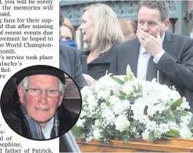  ??  ?? Joe Swail at the funeral of his father Billy (left) in the Markets area of Belfast, and (right) carrying the coffin