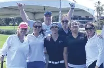  ?? ?? Photo courtesy Joel Navarro Realtors Associatio­n of Maui members (from left) Peggy Lyn Speicher, Soo-Lin Lee, Chris Speicher, Tamara Surtees, Agnes Faber, Quinn Brown, and Gabby Lopez are all smiles at last year’s Legacy Cup Golf Tournament. This year’s event will be held at the Royal Ka‘anapali Course on Saturday, April 1, and will raise money for Lahainalun­a High School’s Project Graduation.