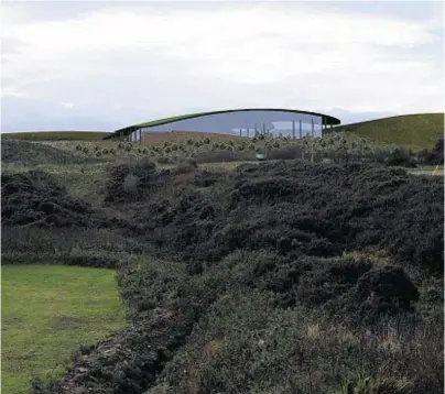  ??  ?? SENSITIVE: A visualisat­ion of the substation blending with the landscape at Boddam, near Peterhead