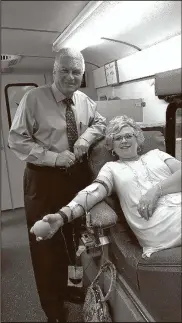  ??  ?? (Walker News photo/Josh O’Bryant) Above: Members of the Catoosa County Sheriff’s Department took part in donating blood to the community on Wednesday, March 8. A tally was kept for both the Catoosa and Walker County sheriff’s department­s during the...