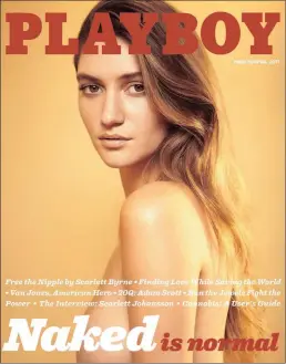  ??  ?? This image released by Playboy shows Playmate Elizabeth Elam on the cover of the March/April 2017 issue of the magazine.