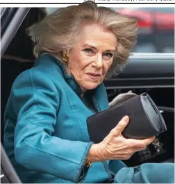  ?? ?? Duties: Camilla arrives at Royal Free Hospital yesterday