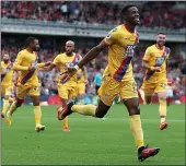  ??  ?? ZAHA’S THE STAR: Back after being denied a move to Spurs, Palace’s forward enjoys his winner