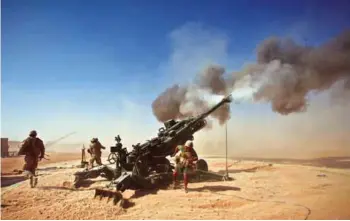  ?? PHOTOGRAPH: US DoD ?? M777 Howitzer in action