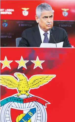  ??  ?? Luís Filipe Vieira, presidente do Benfica, clamou pela inocência da SAD no processo.