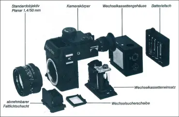  ??  ?? Revolution­äres Konzept
Für die 2000 F hat Rollei das Design und die Funktional­ität der Mittelform­atkameras für den 35-Millimeter-Film adaptiert.