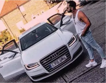  ??  ?? Arrogant: Mario Makula in one of numerous poses with sports cars he posted online