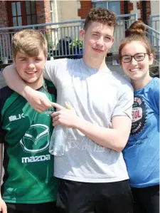  ??  ?? Sligo Grammar School Leaving Cert students: (L-R)Michael Archer, Eoin McCormack and Ellen Smith. Pic: Carl Brennan.