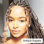  ??  ?? AYANDA Thabethe