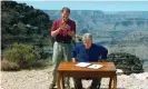  ?? Doug Mills/AP Photograph: ?? Al Gore with Bill Clinton as he signs a billdesign­ating the Grand Staircase-Escalanten­ational monument in 1996.