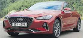  ?? PHOTOS: GRAEME FLETCHER/DRIVING.CA ?? The 2018 Genesis G70 has sharp styling, right down to its headlights.