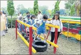 ?? HT ?? Play equipment made of used tyres.