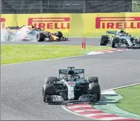 ?? FOTOS: GETTY, EFE Y TWITTER F1 ?? Lewis Hamilton dominó de principio a fin un GP de Japón de F1 marcado por el incidente de Verstappen con Raikkonen en la curva Casio y con Vettel en Spoon