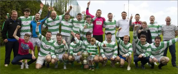  ??  ?? St. Cormac’s celebrate after winning the Wexford Football League Division 2 title.