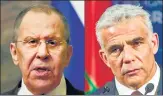  ?? AFP ?? Sergei Lavrov (left) Yair Lapid