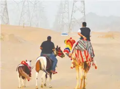  ??  ?? Vacationer­s enjoy rides in the desert outside Jeddah.