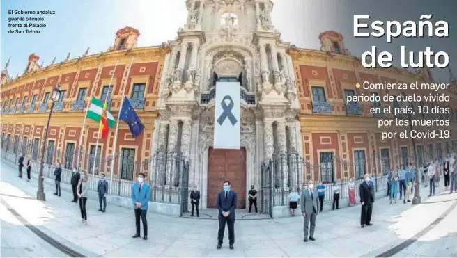  ?? RAÚL CARO / EFE ?? El Gobierno andaluz guarda silencio frente al Palacio de San Telmo.