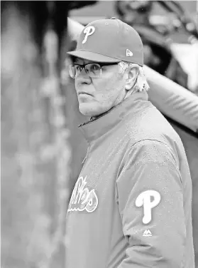  ?? DAVID KOHL, USA TODAY SPORTS ?? The Phillies front office credits Pete Mackanin’s patience and work with struggling players for the team’s competitiv­e play.