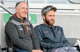  ?? GETTY IMAGES ?? Black Caps coach Gary Stead and injured captain Kane Williamson take in the Northern Districts v Canterbury Plunket Shield match this week.
