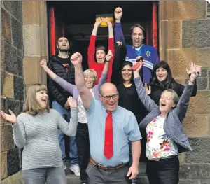  ?? 16_T35_Rockfield grant_01 ?? Celebratin­g are, left to right, front, Solvejg Craig, Gordon McNab and Eleanor MacKinnon; middle, Mhairi Ross, Federica Cesaroni and Deidre MacKenna; and, back, Riccardo Gentile Lorusso, Rhona Dougall and Jamie Yates.