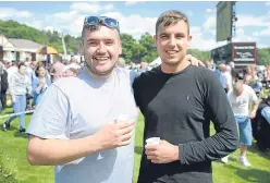  ??  ?? Lewis Ross and Stuart Spalding enjoy their day out.