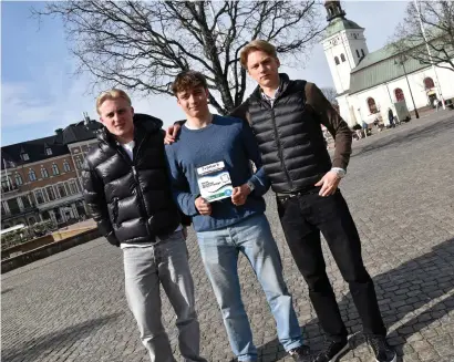  ?? BILD: STEFAN JOHANSSON ?? I slutet på maj åker Max Nyh, Carl Schwartz och Linus Kling till Stockholm och tävlar i ”SM i Ung Företagsam­het”.