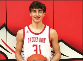  ?? Heather Wright ?? Keegan Baxter of Broken Bow was selected to the Southwest Conference AllConfere­nce First Team for the 2020-2021 season. The junior was a dynamic scorer this year and helped lead the Indians to an 11-11 record.